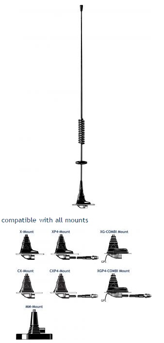 Procom 70cm Band BOS, Tetra Stahlstrahler (MU4-X/s)