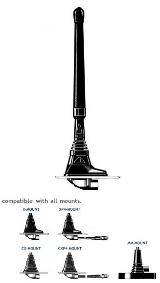 Procom 370-410 MHz Antenne mit MM-Magnetfuß (MU5-MM/S 1/4l)