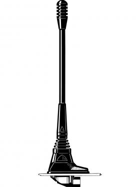 Procom 406-440 MHz 70cm Band Kfz-Antenne mit flexiblem Stab und 4m Kabel (MU 7-XP4/l)