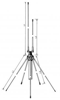Procom 4m und 2m Band Dual-Band Glassfiber Antenne (GP 80/160)