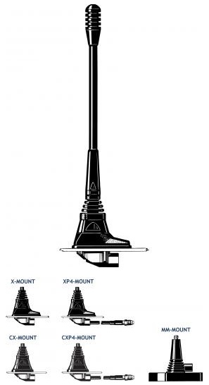 Procom 370-410 MHz Antenne mit MM-Magnetfuß (MU7-MM/S 1/4l)