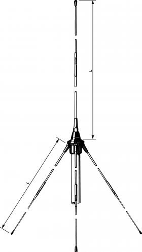 Procom 27-45 MHz Glasfaser Feststationsantenne für Mastrohr mit 42 mm Durchmesser (GP27)
