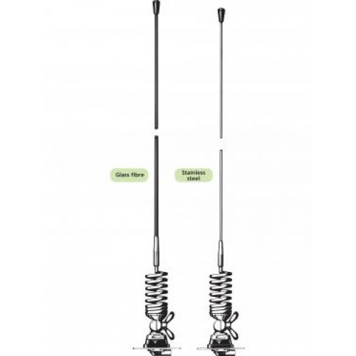 Procom 144-175 MHz 2m Band abstimmbare Stahlstab Kfz-Antenne mit 4m Kabel schwarz (MH 3-BZP4R)
