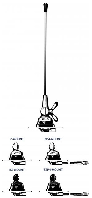 Procom 370-410 MHz mit BZ-Fuß und festmontiertem 4m Kabel (MU1-BZP4/S 1/4l)