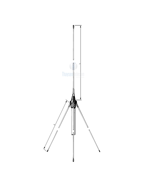 Procom 4m Feststationsantenne für 38mm Mastdurchmesser (GP 80)