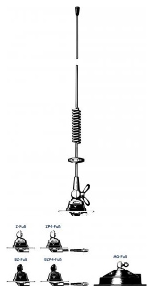 Procom 70cm Band Kfz-Antenne (MU 4-BZP4/H)